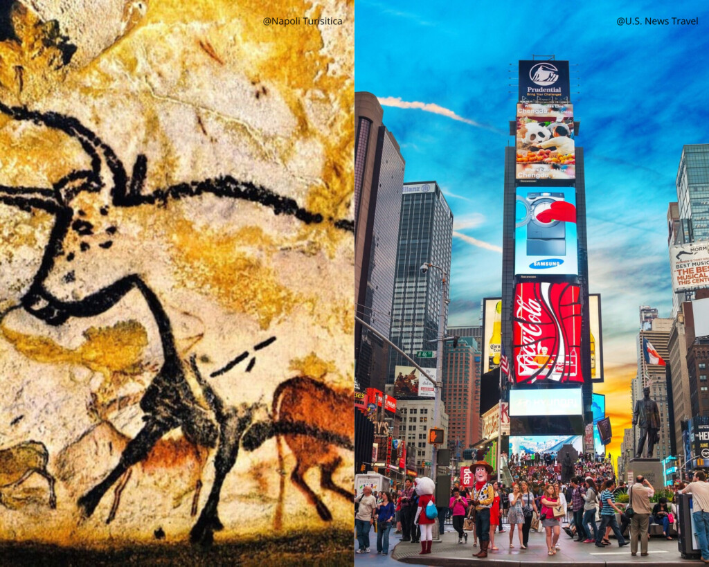 disegni rupestri della grotta lascaux - times sqaure new york